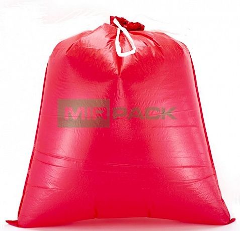 Мешки для мусора с завязками 60 литров, 40 мкм, 10 штук, ПCД, красные - Вид 4